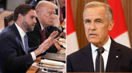 JD Vance says Mark Carney 'puffed his chest' to 'out-tough' Trump in leaked audio