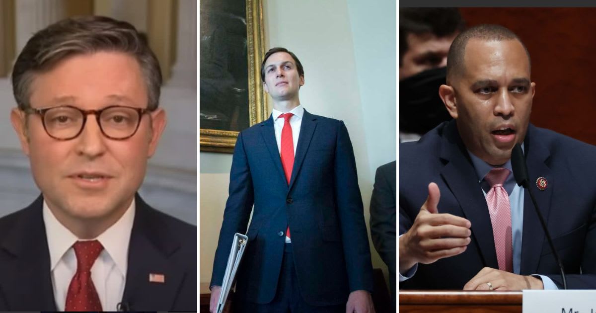  Jared Kushner and Hakeem Jeffries met privately in recent weeks at a New York location offered by a person described as a “mutual friend” of the two. (Getty Images