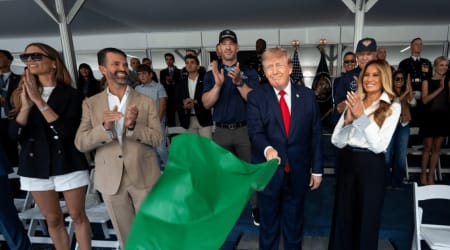 Melania and Bettina Trump bring contrasting styles to Freedom 250 Grand Prix