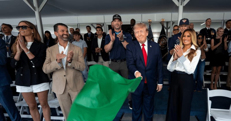 Melania and Bettina Trump bring contrasting styles to Freedom 250 Grand Prix