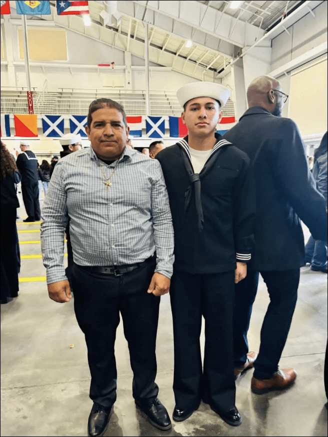 Joshua Aviles said he was aboard the USS Lincoln when he learned his father had been detained. (Facebook / Joshua Aviles)