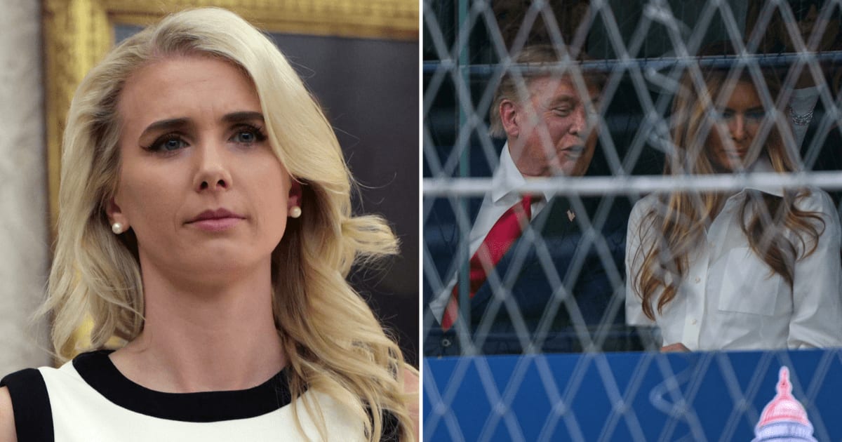 A viral video has sparked speculation that security kept Natalie Harp away from Trump while Melania stood nearby (Getty Images, AP Photo)