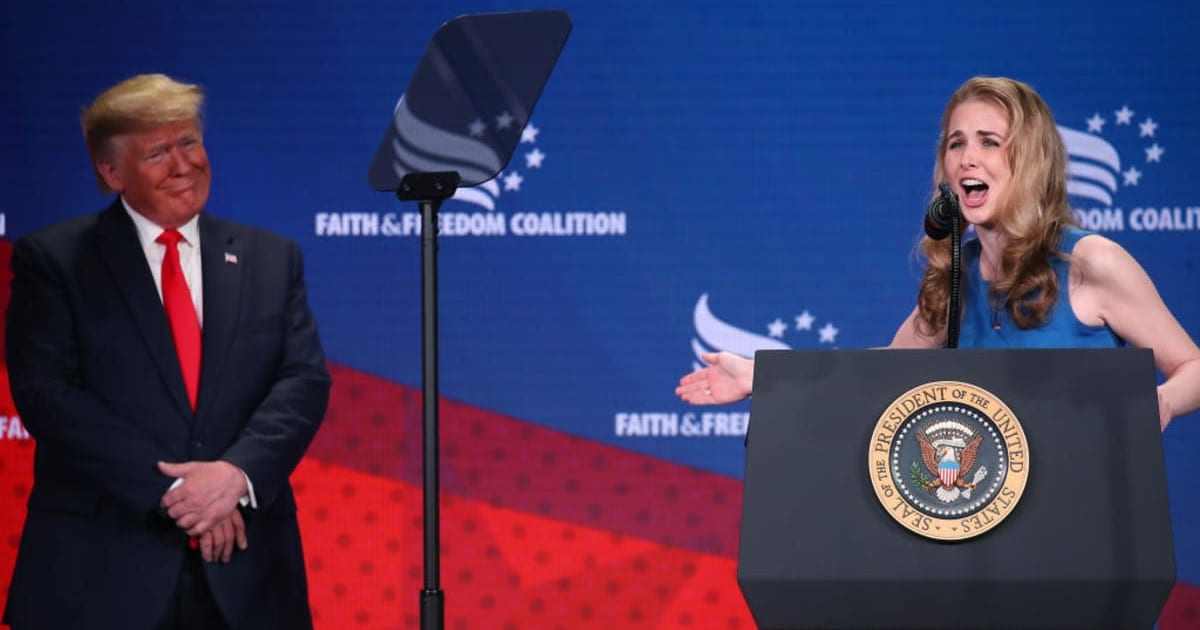 Known as President Donald Trump's 'human printer' and a constant presence beside him, Natalie Harp's White House role is drawing fresh attention (Mark Wilson/Getty Images)