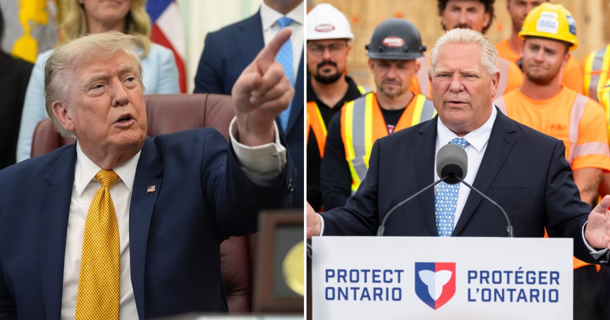 Doug Ford called Donald Trump 'arrogant' and 'cocky,' accusing him of being a bully who will face a 'rude awakening' (Getty Images and AP Photos)