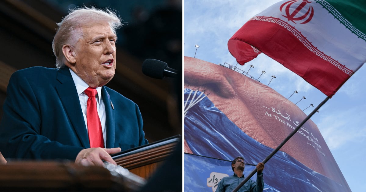 A social media post claims President Donald Trump announced Iran's surrender of the Strait of Hormuz (AP Photo, Getty Images)