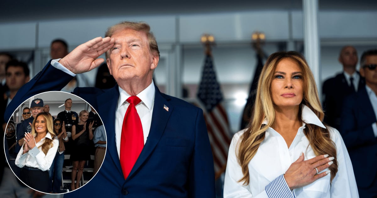 Natalie Harp was absent from White House footage showing Donald and Melania Trump at the Freedom 250 Grand Prix (AP Photo)