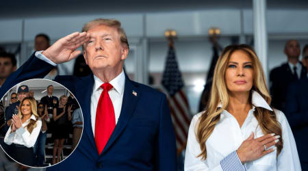 White House video leaves out Trump aide Natalie Harp despite her standing near him at IndyCar race