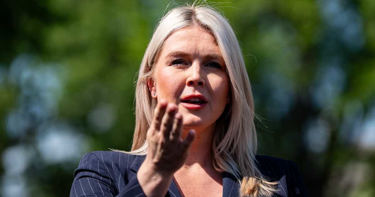 White House Press Secretary Karoline Leavitt speaks with reporters at the White House, Wednesday, April 22, 2026, in Washington (AP Photo/Alex Brandon)