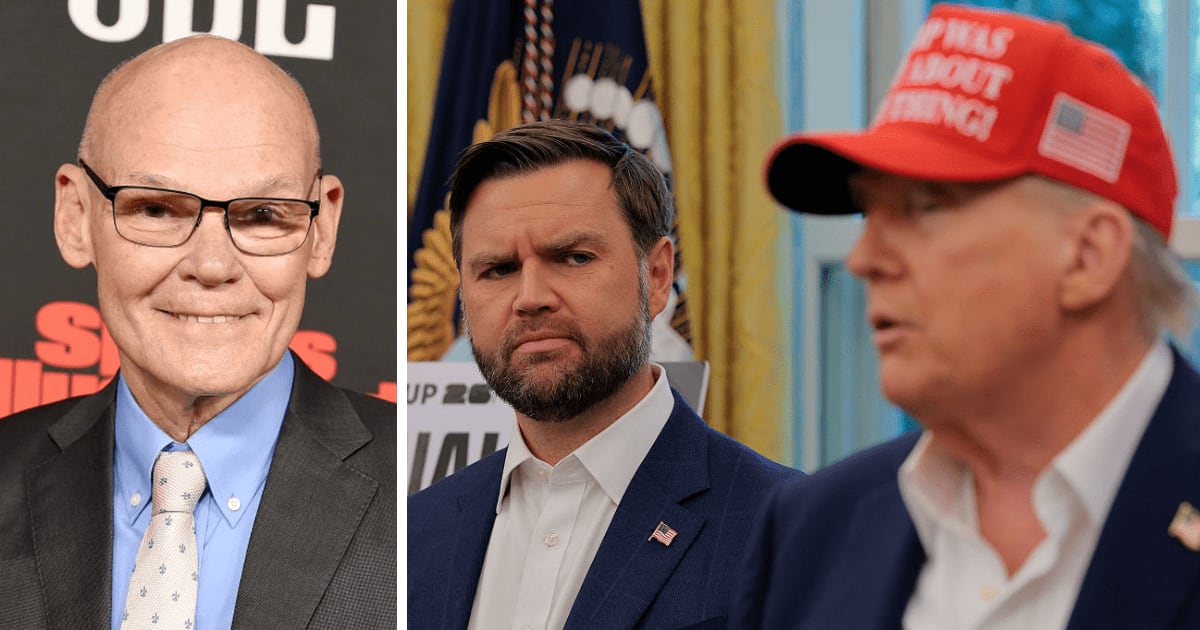 James Carville's latest forecast predicted President Trump's departure and offered a stark assessment of what a JD Vance presidency could look like if Trump left next spring (Getty Images)