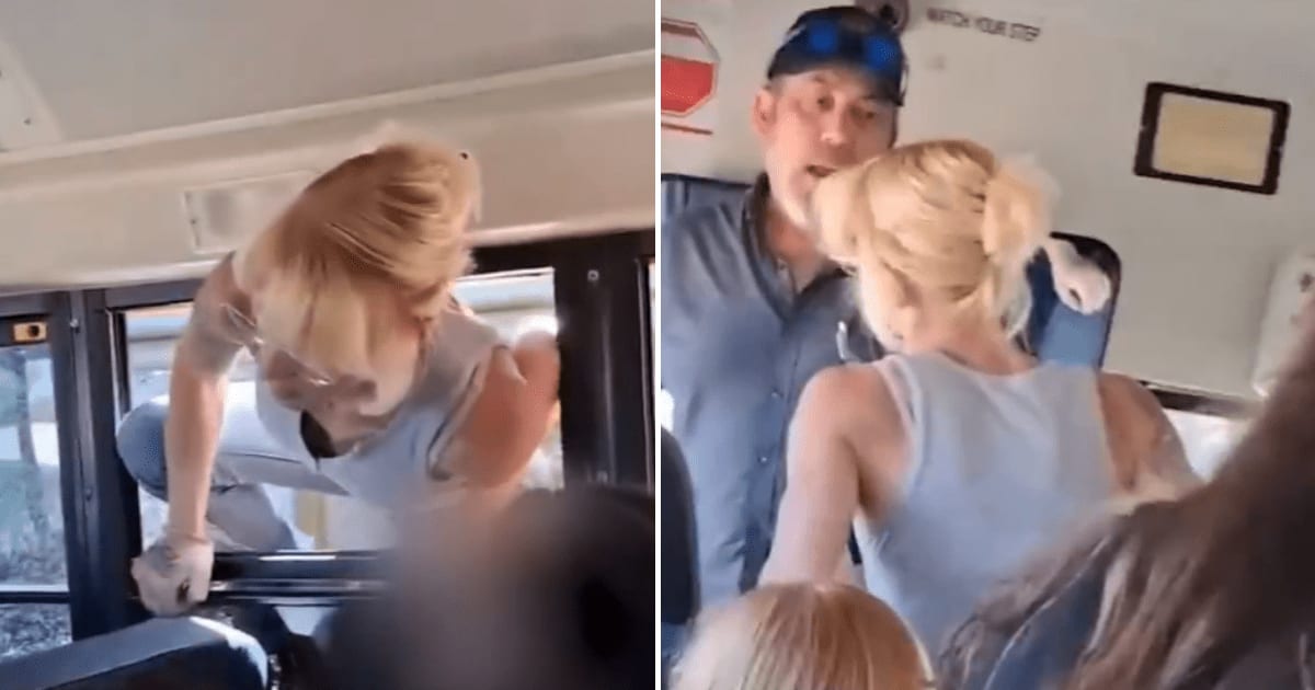 California school bus standoff erupts as parents demand children be released, sparking police response and arrest (@mattvanswol/X)