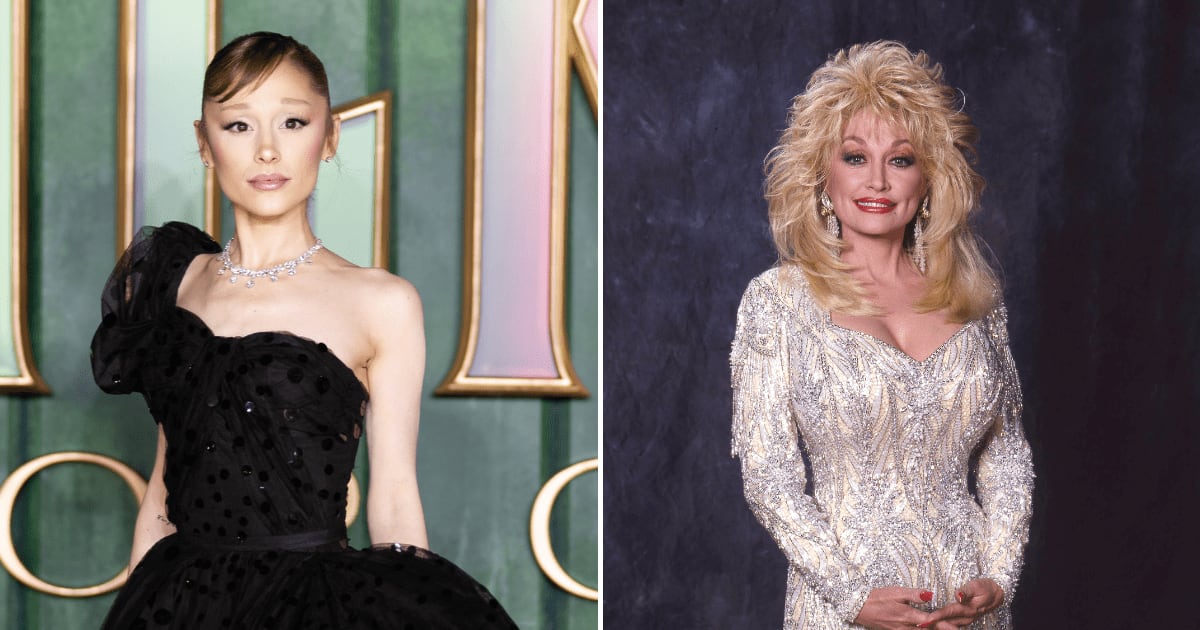 Rather than incorporating the tribute to Dolly Parton into her setlist, Ariana Grande and her team chose to play it before the concert began (McIntyre/WireImage and Getty Images)