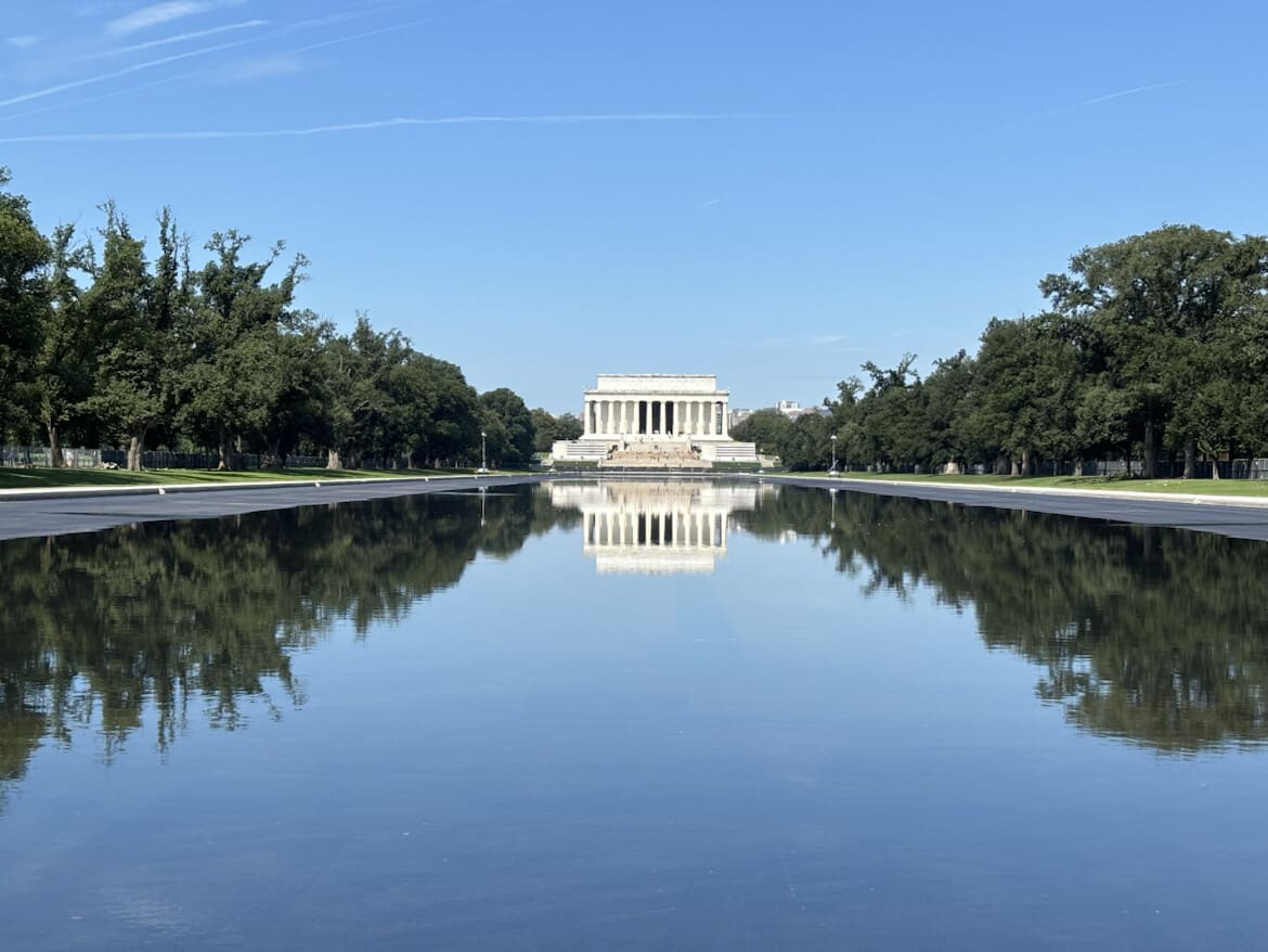 Trump shared fresh images of the landmark, saying the pool could reopen to visitors within weeks.