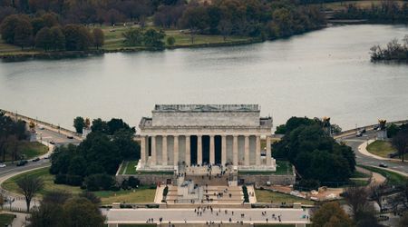 Trump shows off Lincoln Memorial pool makeover after weeks of ridicule