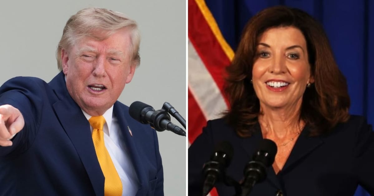 Trump and Hochul remained at odds over the proposed renaming of Lake Ontario amid broader US-Canada trade tensions (Getty Images)