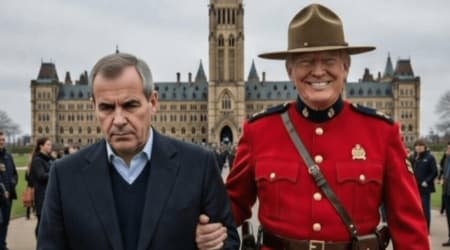 Fact Check: Did Trump post an image of himself dressed as a Mountie and arresting Carney?