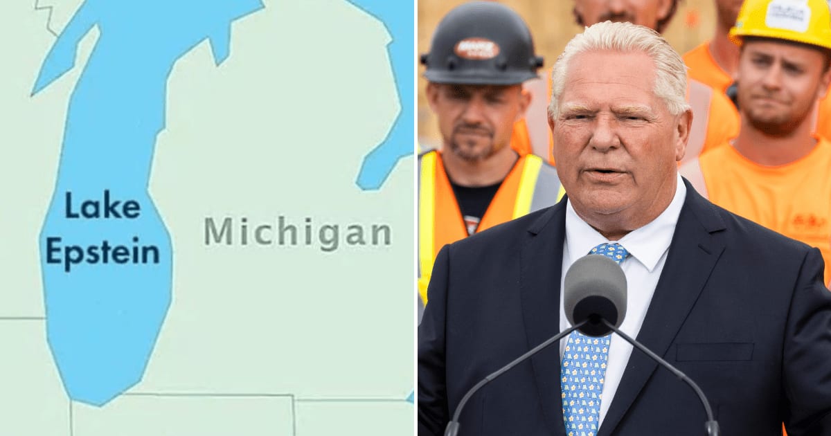 The screenshots claim that Doug Ford posted the alleged map on August 25 at 10:49 am (@nisten/x, Nick Iwanyshyn/The Canadian Press via AP)
