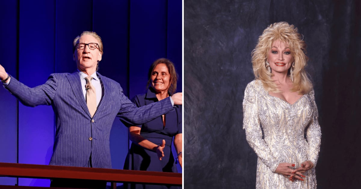 Bill Maher criticized the widespread reaction to Dolly Parton's death during the Friday, August 28, episode of 'Real Time' (Getty Images)