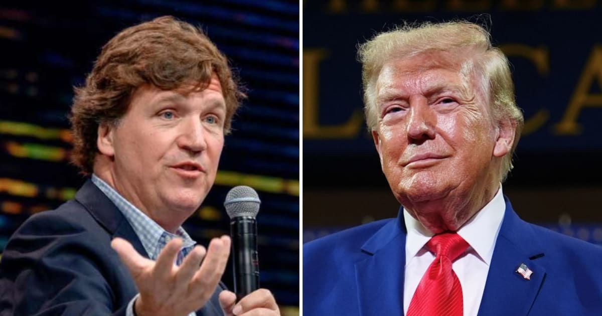 Tucker Carlson stressed that he had previously opposed efforts to impeach President Donald Trump but argued that contemplating a nuclear first strike would be fundamentally different (Getty Images)