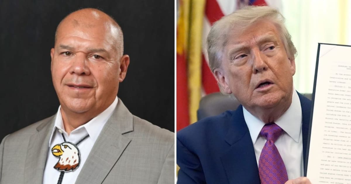 Seneca Nation President J Conrad Seneca said Trump's executive order had disrespected Indigenous heritage and treaty commitments (jcsenecapresident com/AP Photo)