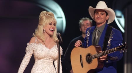 Brad Paisley gets emotional as he sings his Dolly Parton duet solo days after her death