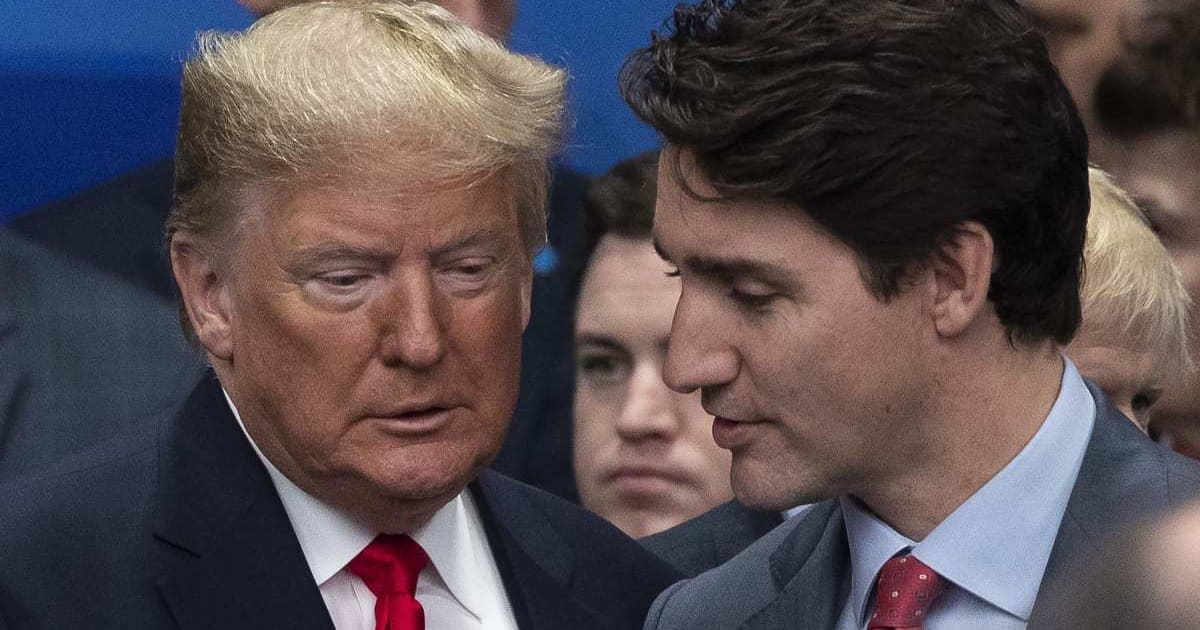 A  viral social media post claims President Donald Trump threatened to expand territories to Canada, prompting a sharp response from Justin Trudeau (Getty Images)