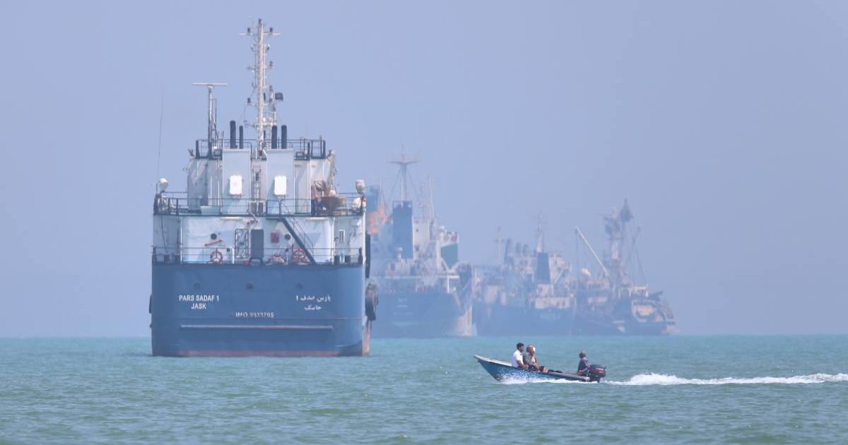 IRGC claims supertanker hit mines in Strait of Hormuz (Amirhosein Khorgooi/ISNA via AP)