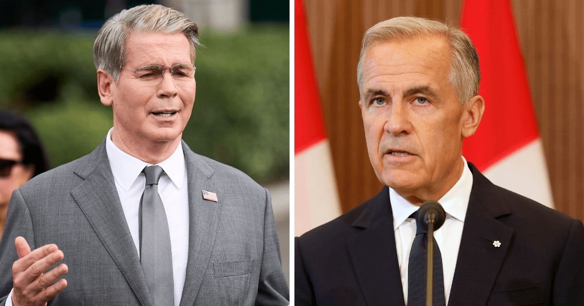 Treasury Secretary Scott Bessent accused Canadian Prime Minister Mark Carney of putting his own interests ahead of Canadians (AP Photo)
