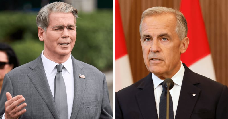 ‘Two submarines from the mall’: Scott Bessent takes aim at Mark Carney