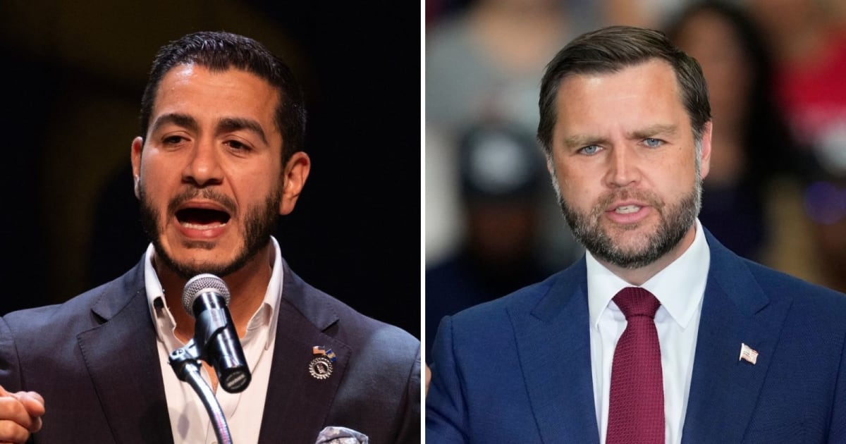 Abdul El-Sayed shot back by outlining what he thinks real evil looks like after JD Vance called him 'very, very evil' during a rally in Sterling Heights on Monday, August 31 (Getty Images)
