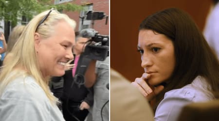 Woman accused of filming Clancy jurors giggles on camera after reporter calls her 'celebrity'