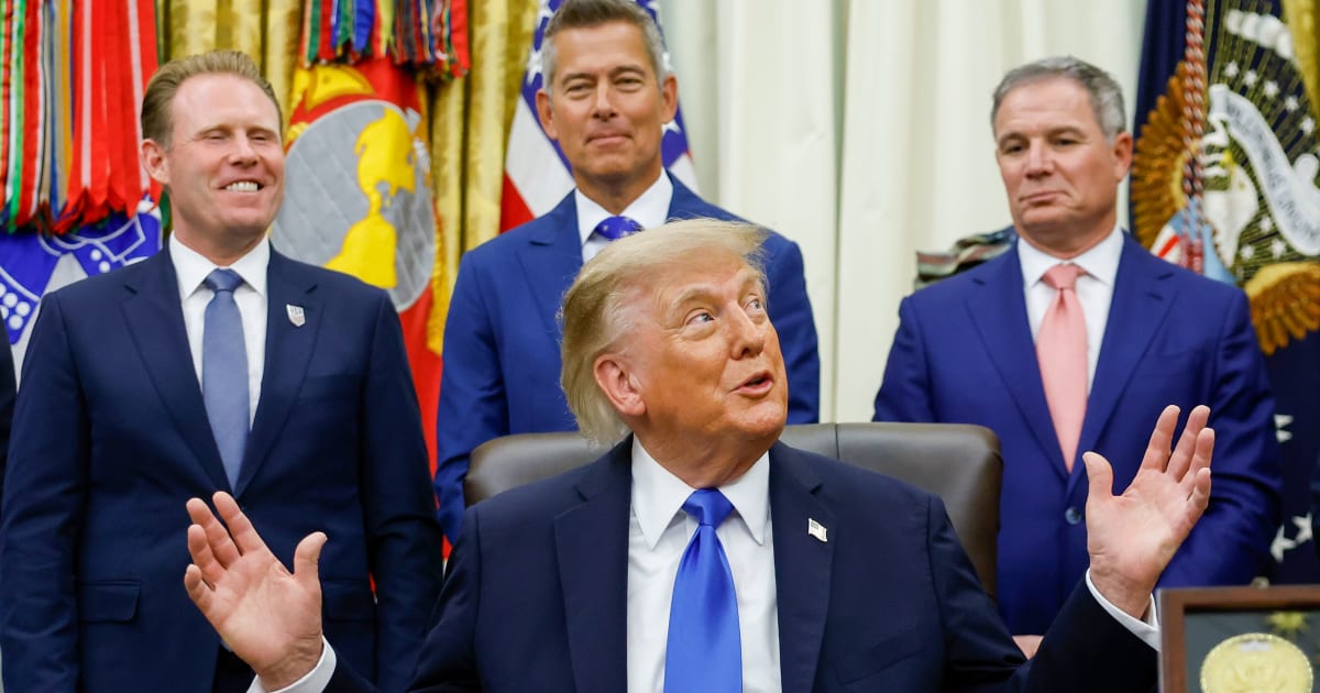 President Donald Trump joined by travel executives at the White House on Wednesday, September 2, in Washington (Getty Images)