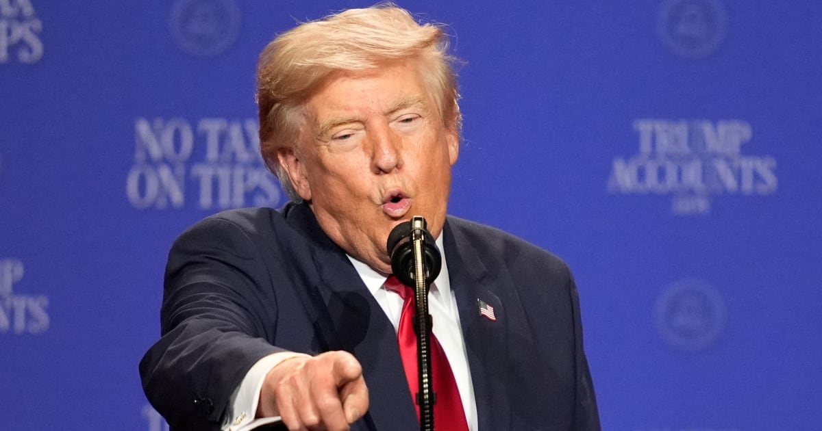 President Donald Trump speaks at an event at the Red Rock Casino Resort and Spa in Las Vegas, Wednesday, August 5, 2026 (AP Photo/John Locher)