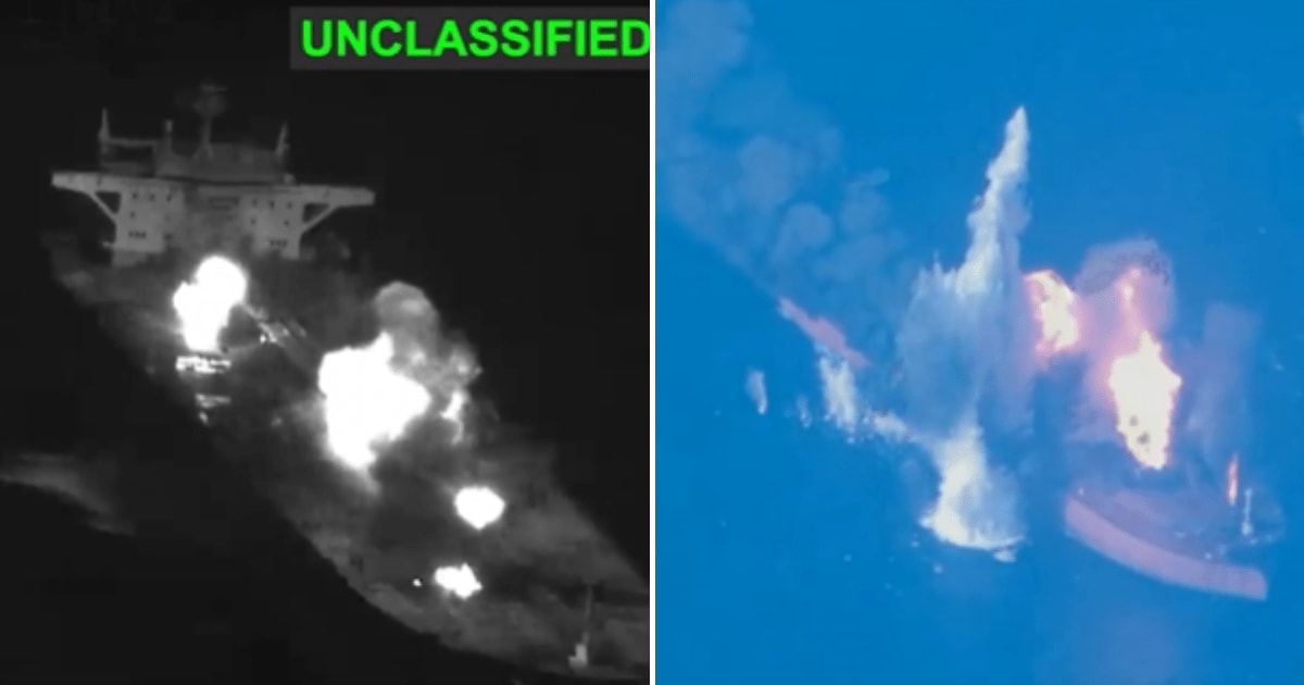 US forces struck three Iranian oil tankers after Iran launched missiles at two American Navy ships in regional waters (CENTCOM/X)