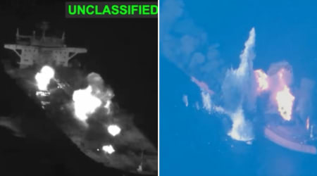 US strikes 3 Iranian tankers after Navy attack attempt as raw footage captures fiery assault