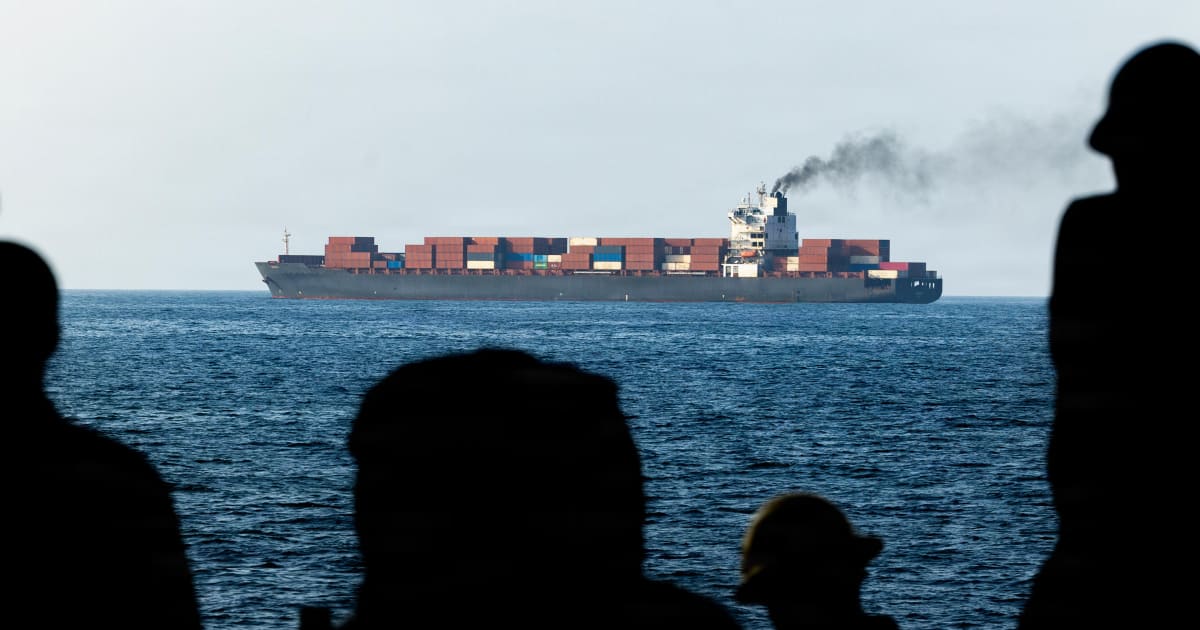 US forces patrol the Arabian Sea near M/V Touska on April 20, 2026, after firing upon the Iranian-flagged vessel that the US accused of attempting to violate the naval blockade (Getty Images)