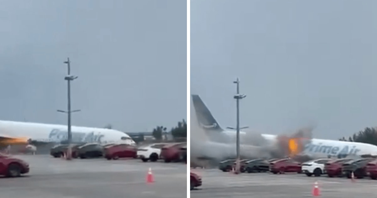 The Boeing 767-300 had flown from San Juan and was operated for Amazon by 21 Air as authorities investigated the crash (X @Nicksortor)