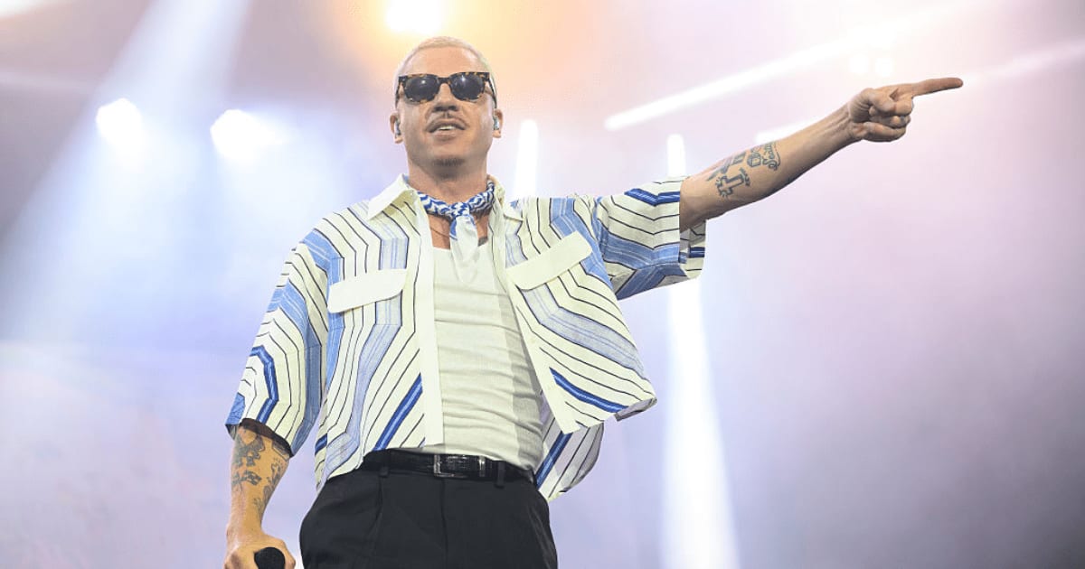 Macklemore performed during Ed Sheeran’s concert at MetLife Stadium amid calls for his tour removal (Getty Images)