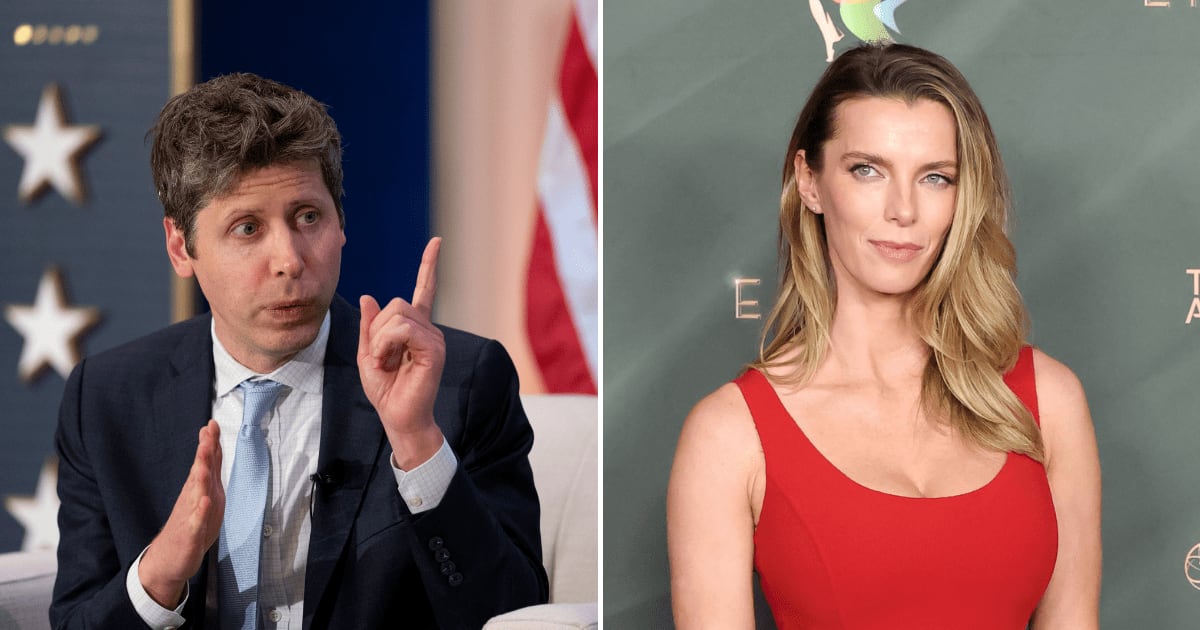 Betty Gilpin won her first Emmy for ‘Widow’s Bay’ and appeared to take a jab at Sam Altman during her acceptance speech (Getty Images)