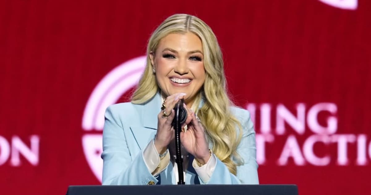 Turning Point CEO Erika Kirk speaks at a Turning Point USA event Friday, April 17, 2026, in Phoenix (AP Photo/Ross D. Franklin)