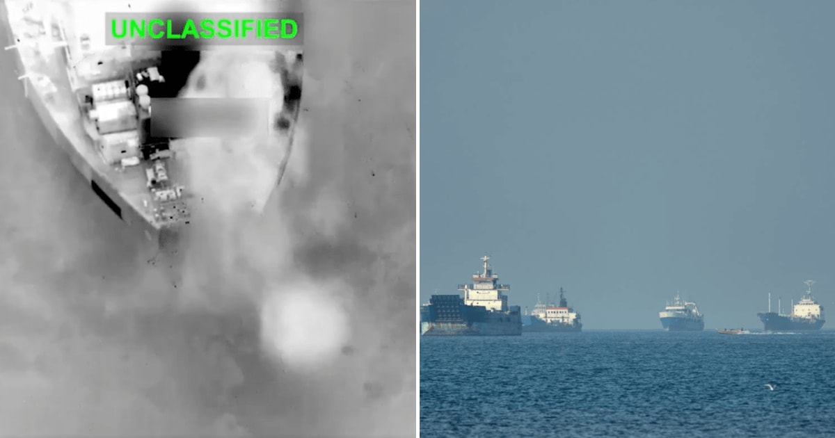 CENTCOM said the tanker strikes came after Iran twice targeted a US Navy warship with ballistic missiles (AP Photos/ X @CENTCOM)