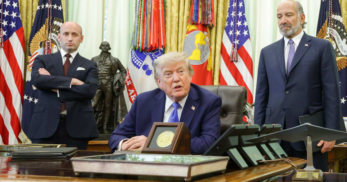 President Donald Trump speaks during an event in the Oval Office of the White House on August 6, 2026, in Washington, DC (Getty Images)