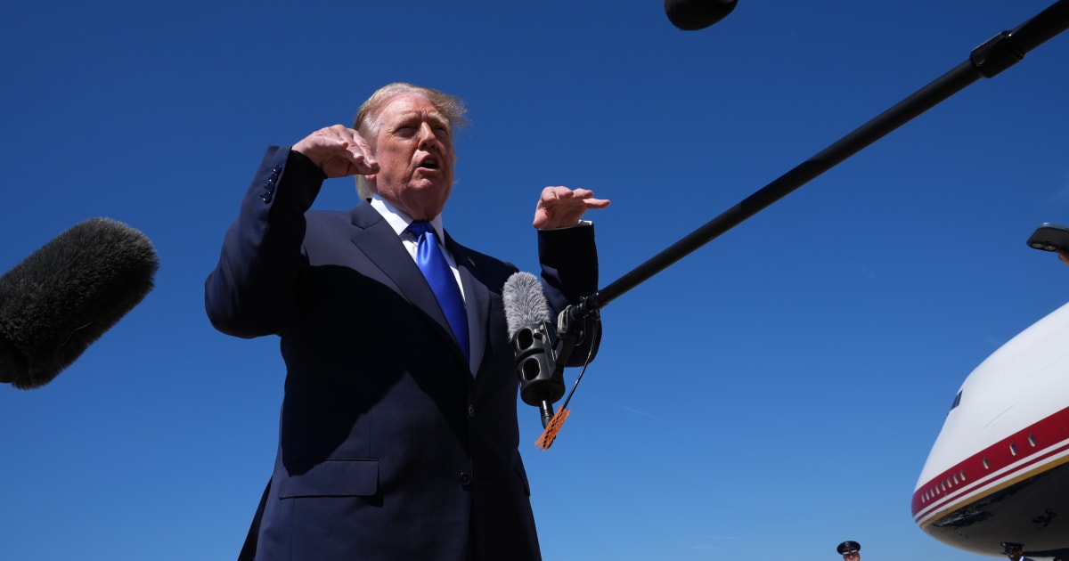 President Donald Trump talks with reporters at Joint Base Andrews, Md, Wednesday, September 9, 2026 (AP Photo/Jacquelyn Martin)