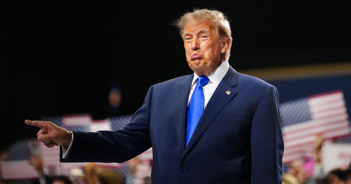 President Donald Trump mocked the press at the GOP convention, joking reporters would use empty seats as evidence the arena was not full (Getty Images)