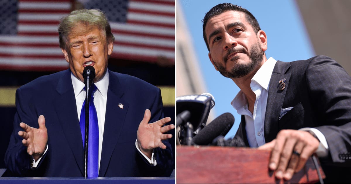 President Donald Trump took aim at Abdul El-Sayed and his family during his speech on the first day of the 2026 Republican National Convention on September 9, 2026, in Dallas, Texas (Getty Images)