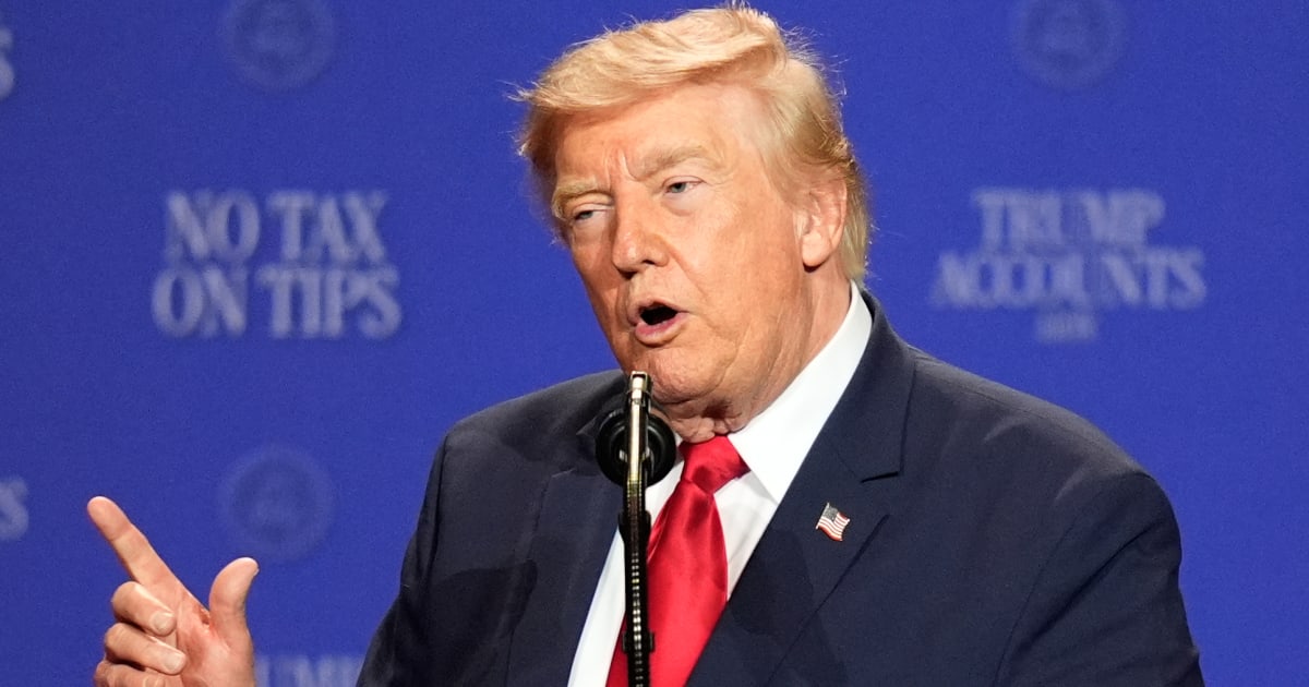 President Donald Trump speaks at an event at the Red Rock Casino Resort and Spa in Las Vegas, Wednesday, August 5, 2026 (AP Photo/John Locher)