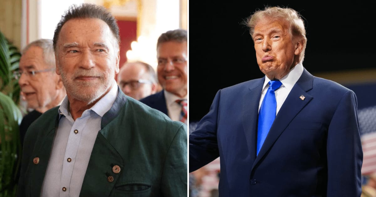 President Donald Trump revived his long-running feud with Arnold Schwarzenegger during an interview with Fox News host Laura Ingraham at the Republican midterm convention (Getty Images)