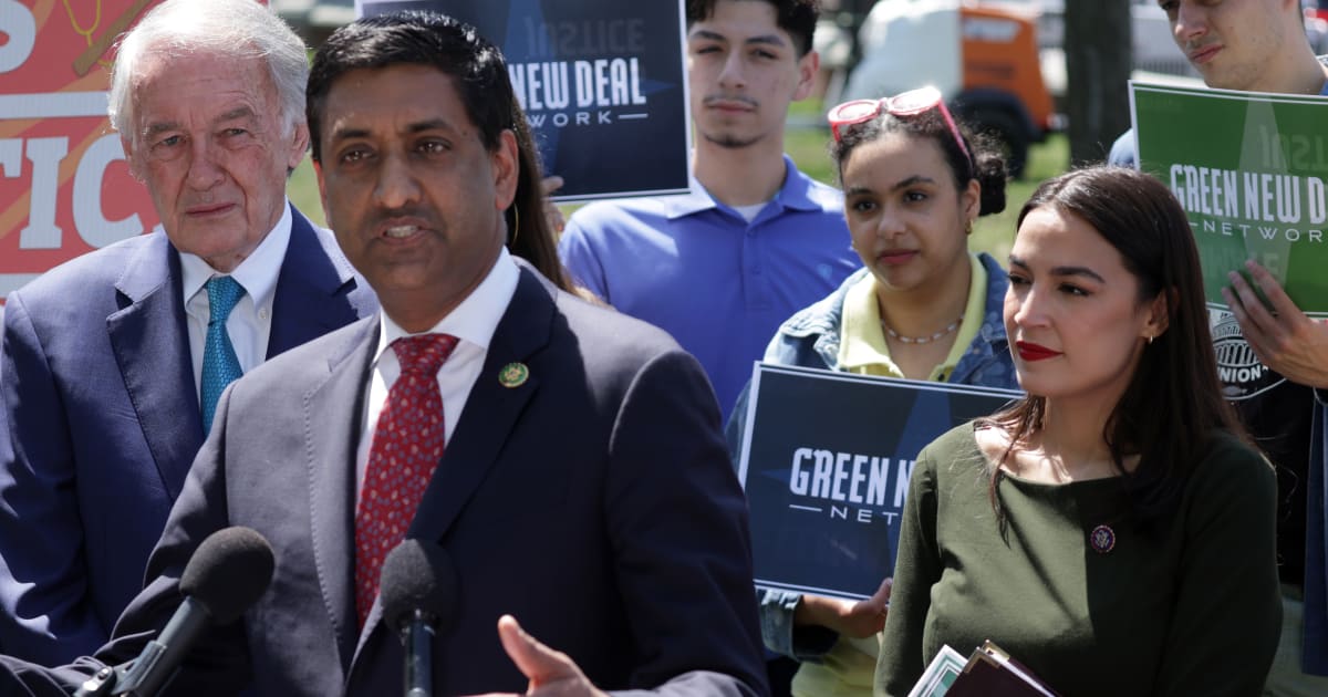 Progressive groups are preparing a post-midterm push for Reps Alexandria Ocasio-Cortez and Ro Khanna, putting two leading progressives in the 2028 conversation (Alex Wong/Getty Images)
