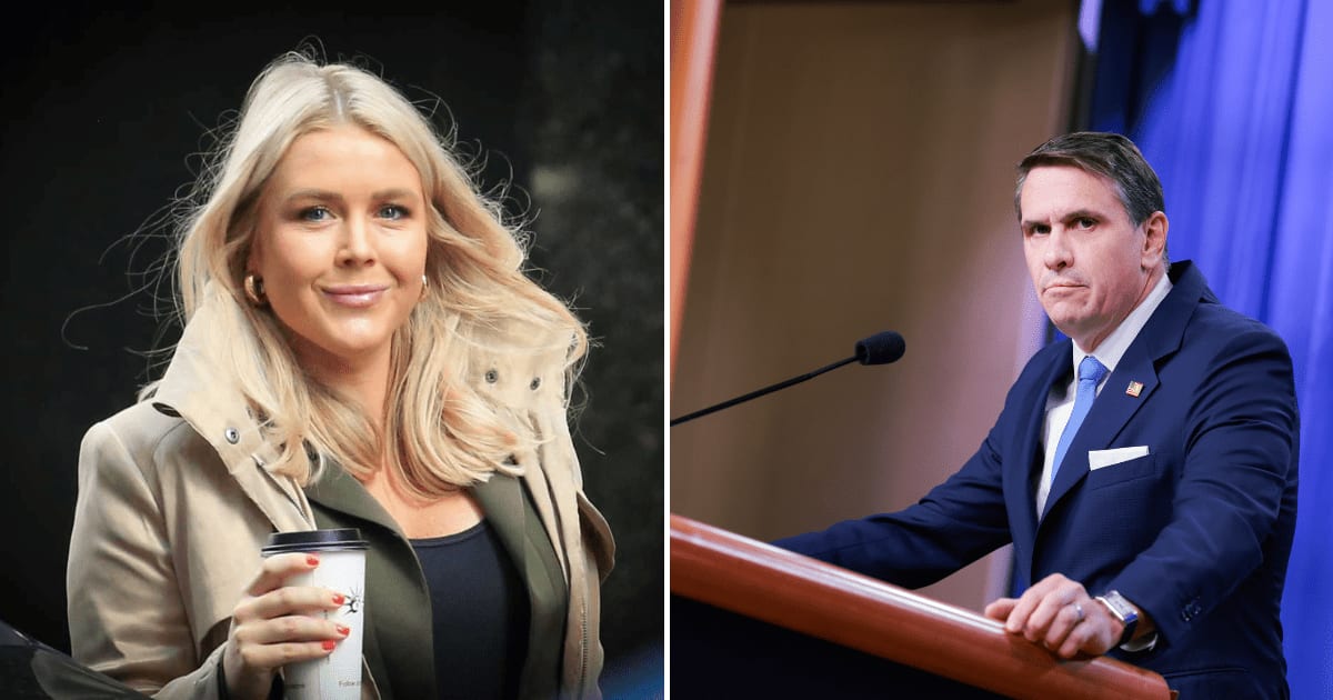 Todd Blanche praised Karoline Leavitt for handling the lengthy briefings, saying he was impressed she would continue answering questions for so long (Getty Images)