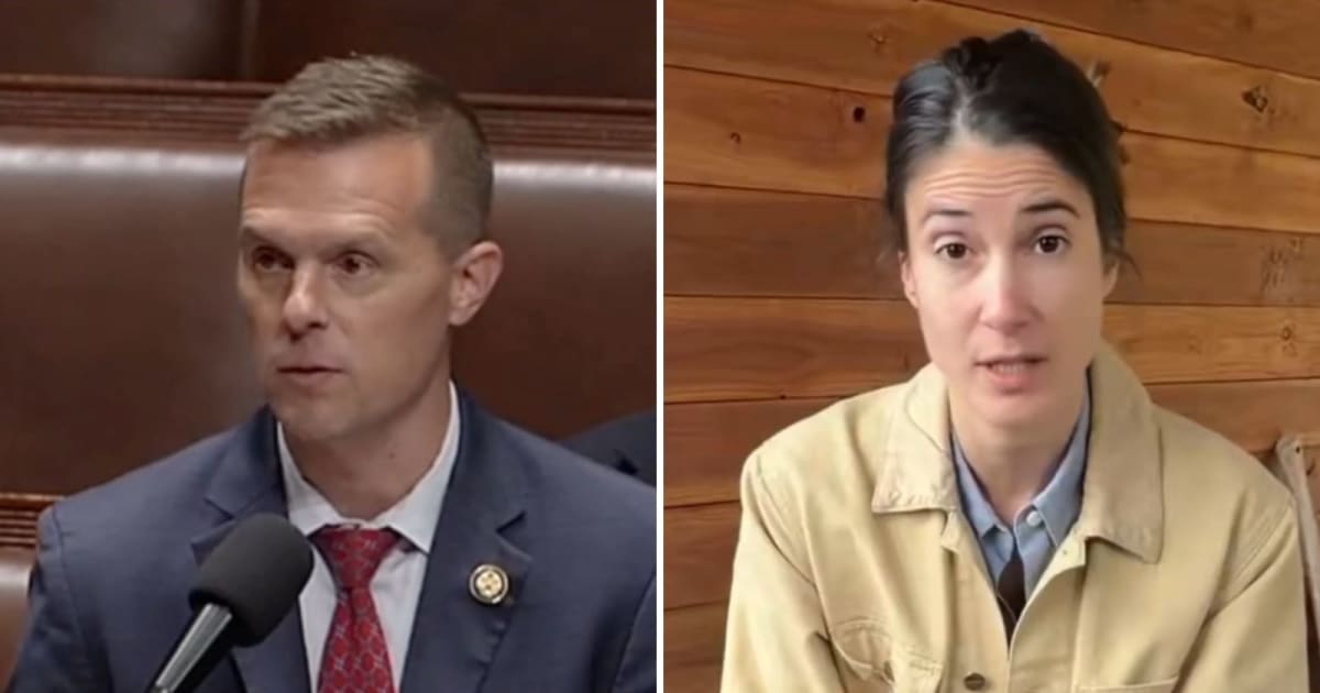 Reps Marie Gluesenkamp Perez of Washington and Jared Golden of Maine joined Republicans in backing the rule vote, marking the second time in recent weeks that they have defied Democratic leaders (Screengrab, @RepGolden, @RepMGP/X)