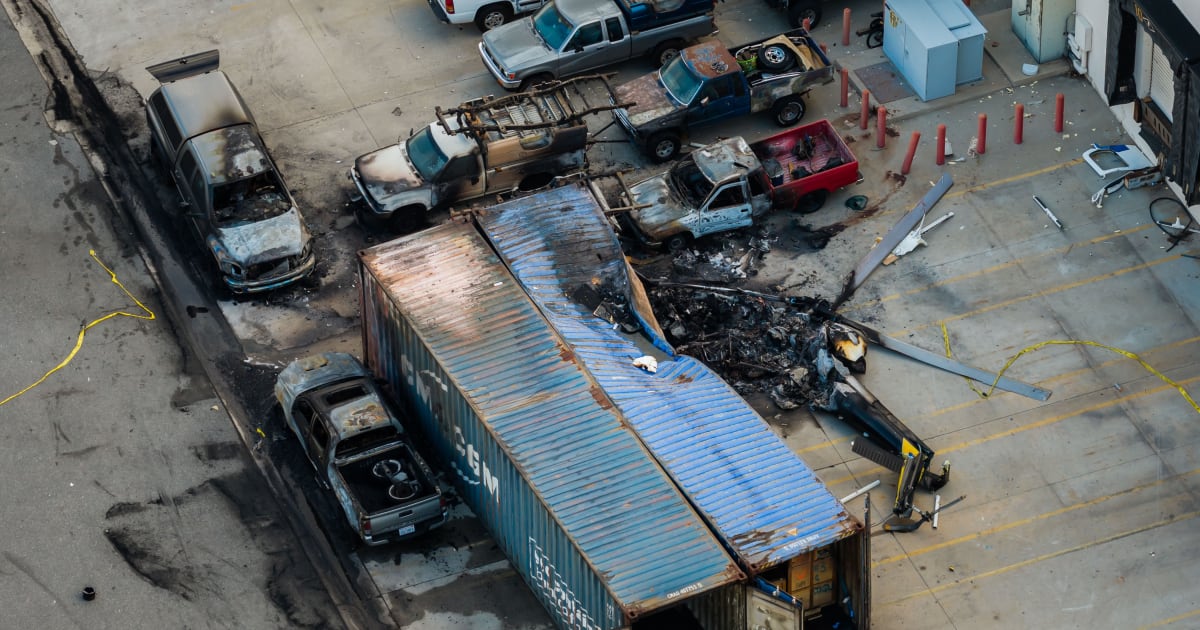 NBC News helicopter pilot George Marciniw and aerial photojournalist Eliana Moreno were killed in the Chatsworth crash (AP Photo/Ethan Swope)